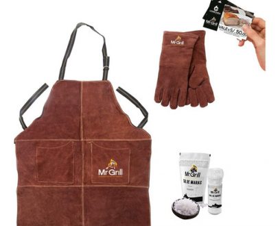  MR GRILL  Mandil con Guantes de Cuero con doble forro
- Pack de sal de maras Molino con Zipper
